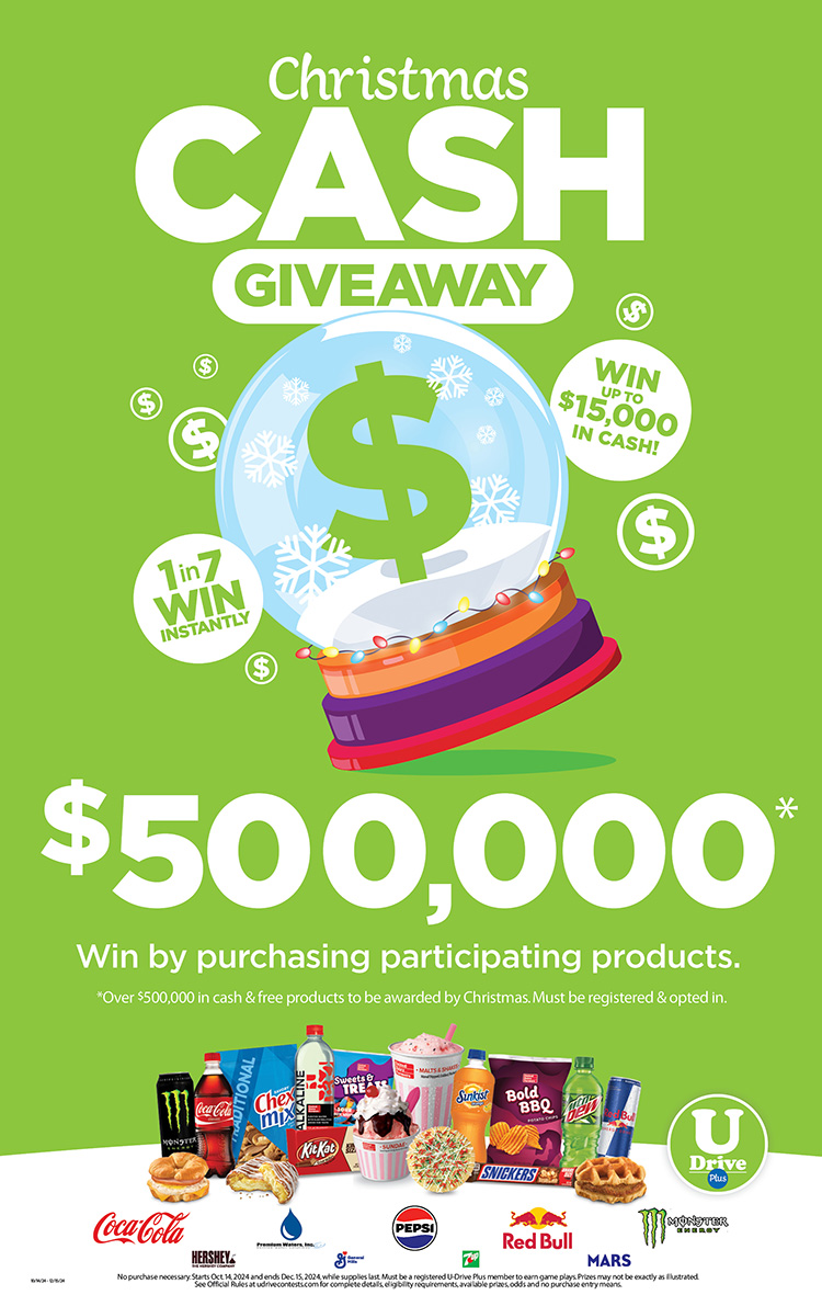 Christmas Cash Giveaway is back! Win from $500,000 in cash, freebies & fuel.