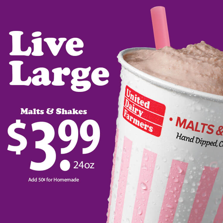 Full Line 24oz Large Malt/Shakes $3.99